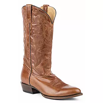 Roper Mens Cassidy Rnd Toe Tan Leather Boot