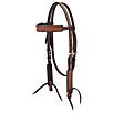 Weaver Leather Turq Cross Toold Browband Headstall
