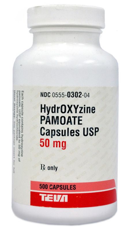 Hydroxyzine Pamoate 50mg Capsule 500 Count
