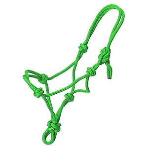 Details about   Rope Halter Horse Size 800-1100 lb Dark Green Rawhide Overlay 