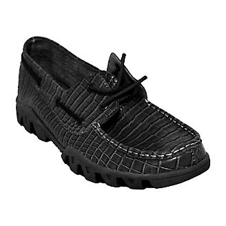 Ferrini Mens Print Croc Black Loafers