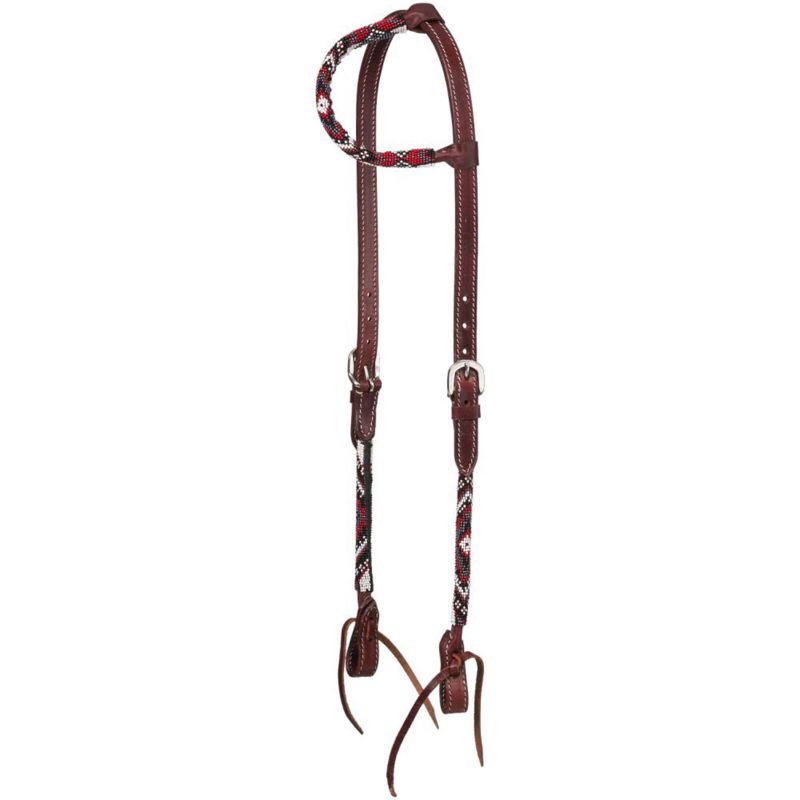 Beaded Red Diamond One Ear Headstall