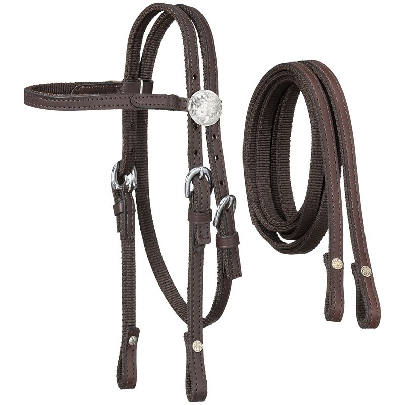 King Series Nylon Mini Browband Bridle Leather Bro