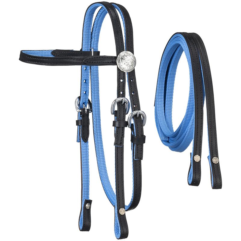 King Series Nylon Mini Browband Bridle Leather Tur