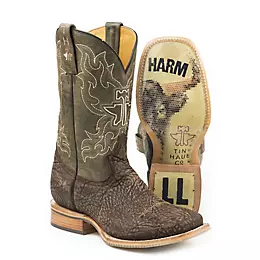 Tin Haul Rough Patch Men's Boots With Bald Eagle Sole Brown —