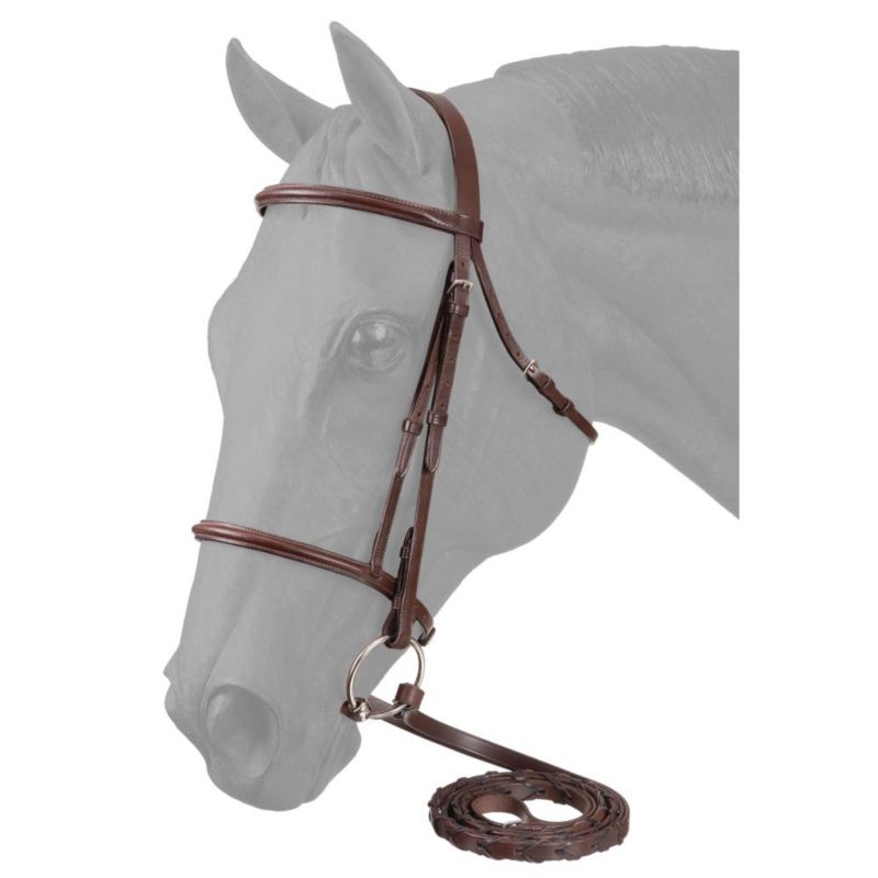 EquiRoyal Raised Snaffle Bridle Brown