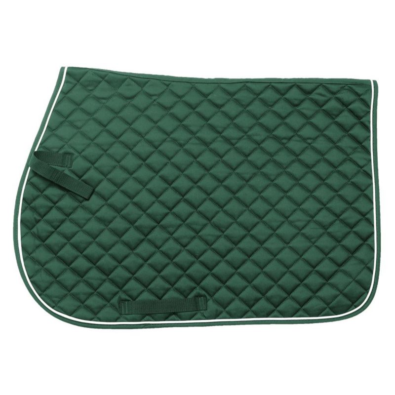 EquiRoyal Square Quilted English Saddle Pad Green