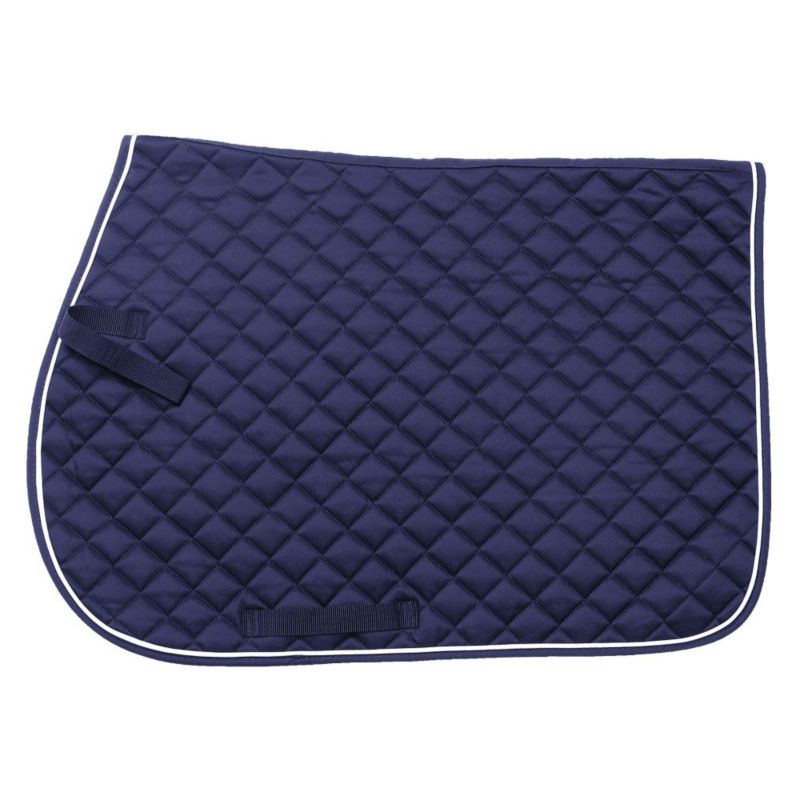 EquiRoyal Square Quilted English Saddle Pad Navy