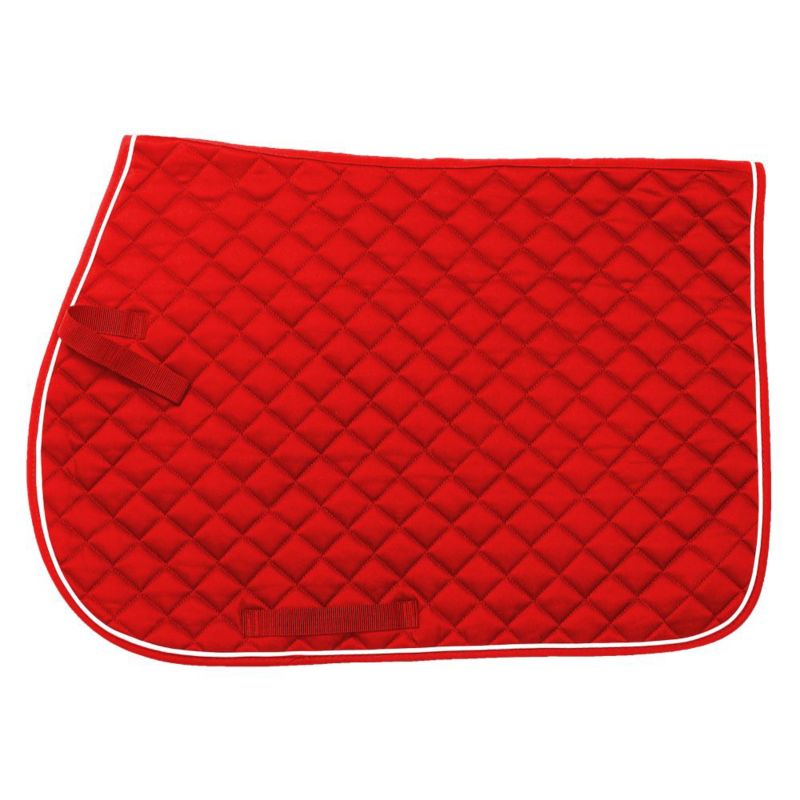 EquiRoyal Square Quilted English Saddle Pad Red