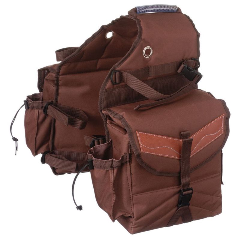 61-9395-7-0 Tough1 Insulated Saddle Bag with Pockets Brown sku 61-9395-7-0