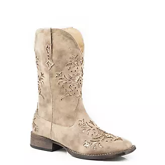 Roper Ladies Kennedy Square Toe Tan Boots