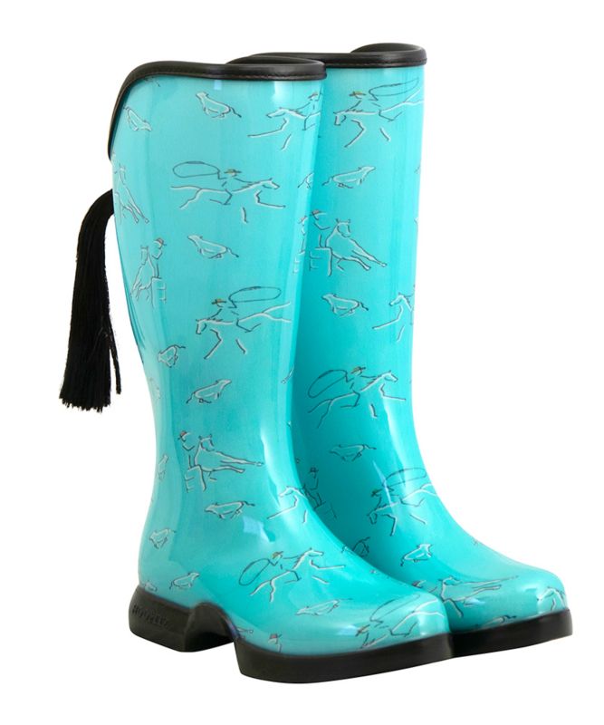 teal rain boots