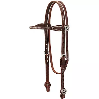 Weaver Texas Star Canyon Rose Browband Headstall