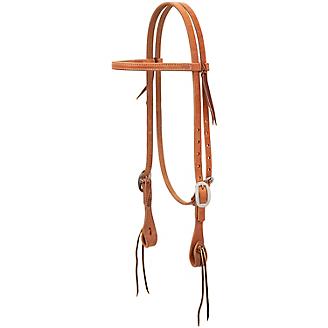 Weaver Hand Tooled Browband Headstall with Navajo Border and Spots 