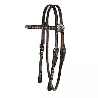 Circle Y Copper Patina Spots Browband Headstall