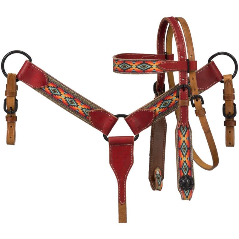 Tough1 Mini Printed Headstall/Breast Collar Set