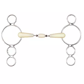 Happy Mouth Dbl Joint Roller 3-Ring Gag Bit