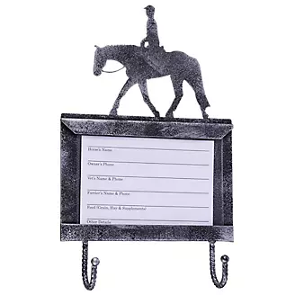 Deluxe Silver Stall Card Holder w Hooks