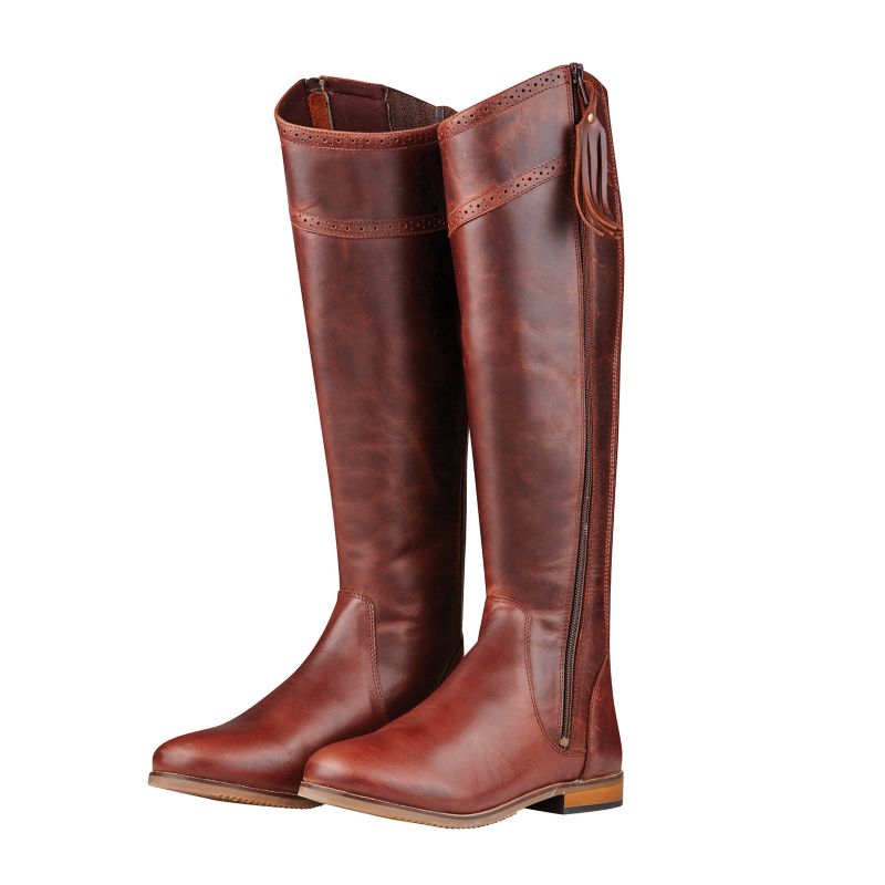 maroon tall boots