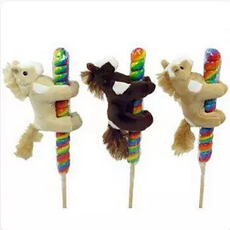Horse on Lollipop 4 Inch Natural