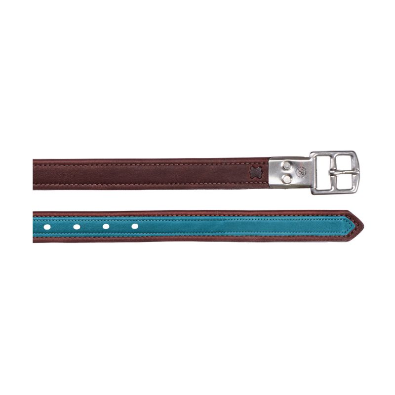 Bates Victrix Havana Stirrup Leathers 54 Aqua