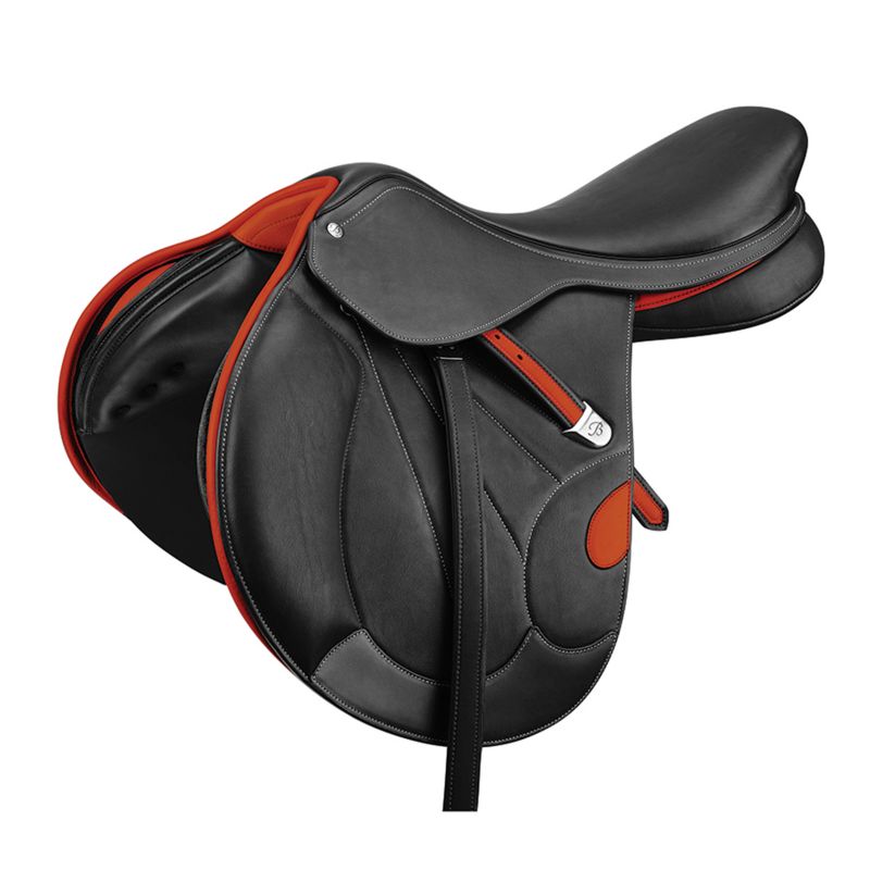 BVCXXXXXXXOBL44 Bates Victrix Black CAIR Jump Saddle 17.5 Orange sku BVCXXXXXXXOBL44