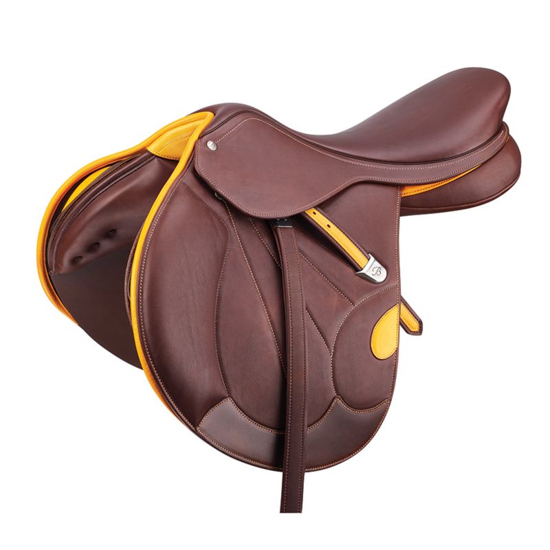 BVCXXXXXXXYBR43 Bates Victrix Havana CAIR Jump Saddle 17 Yellow sku BVCXXXXXXXYBR43