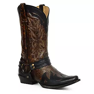 Stetson Mens Outlaw Toe Dist Brown Boots