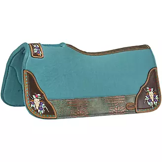 Tough1 Hand Painted Steer Skull Saddle Pad
