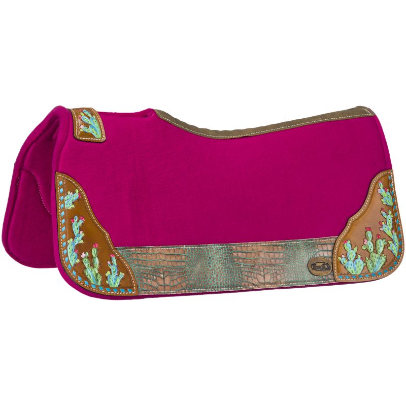 Tough1 Hand Painted Cactus Saddle Pad Pink