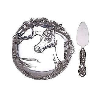 Arthur Court Horse Plate with Server