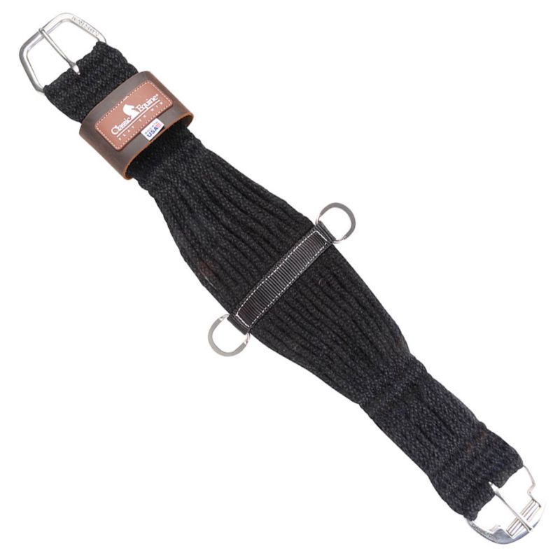 Classic Equine 27 Strand Mohair Cinch 28 Black