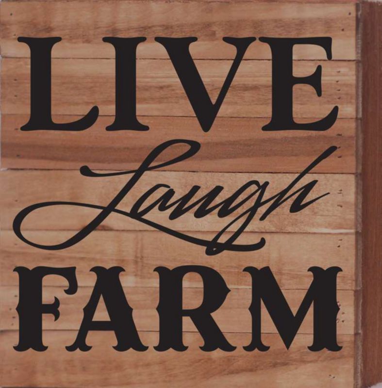 Live Laugh Farm Natural Wood Sign