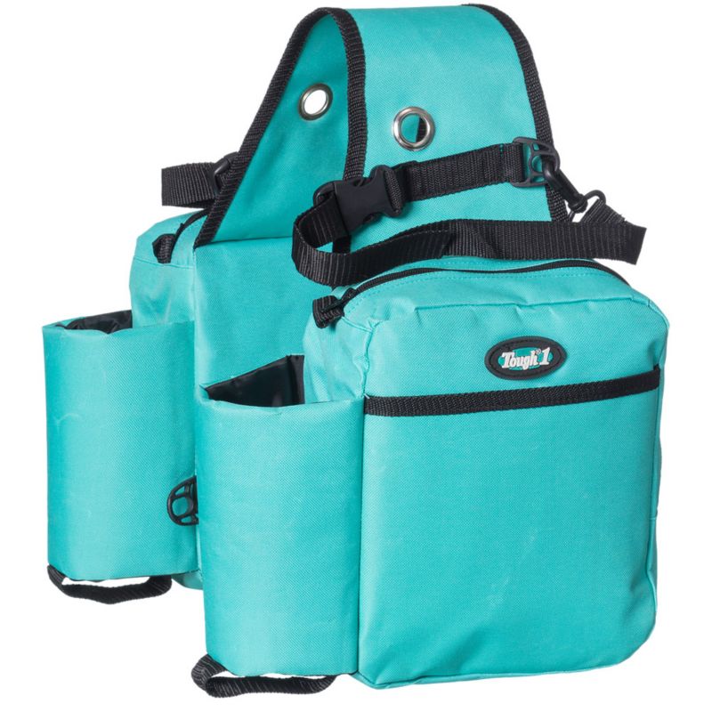 Tough1 Nylon Saddle Bag w/Bottle Holders Turquoise