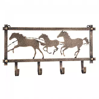Horses and Barbwire Hammered Wall Rack