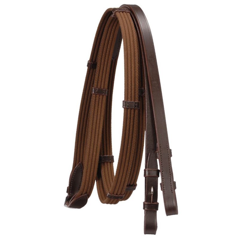 Silver Fox Cotton Web Reins Brown