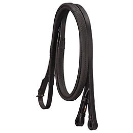 Silver Fox Black Leather Flat Rubber Grip Jump Reins horse tack equine 20-9900 