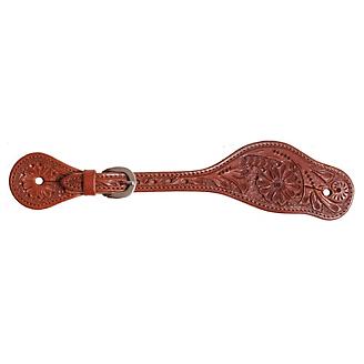 Oxbow Ladies Chestnut Floral Tooled Spur Straps