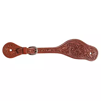 Oxbow Ladies Chestnut Floral Tooled Spur Straps