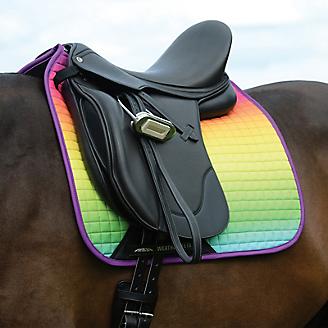 Numnah Horse Saddle Pad Cotton with Fly Veil /Jewel Double Color Rope 