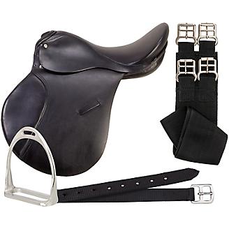 EquiRoyal Comfort English Trail Saddle with Wide Padded Seat and Cantle Dees 