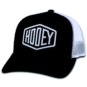 Hooey Plush 5-Panel Black/White Mesh Trucker Hat - StateLineTack.com