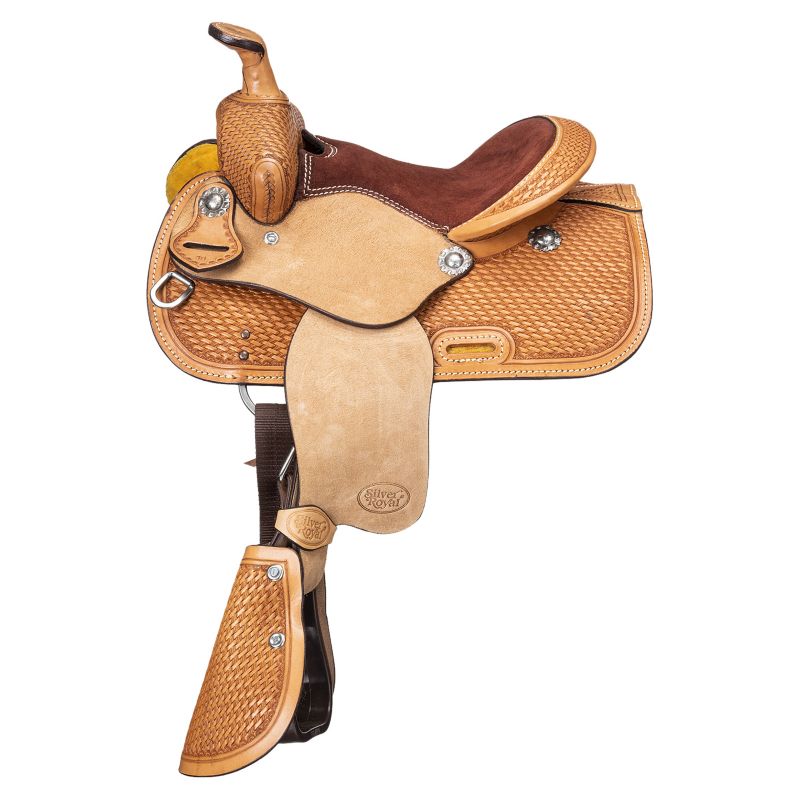 Ozark Mini 10in Basket Tooled Saddle Lt Oil