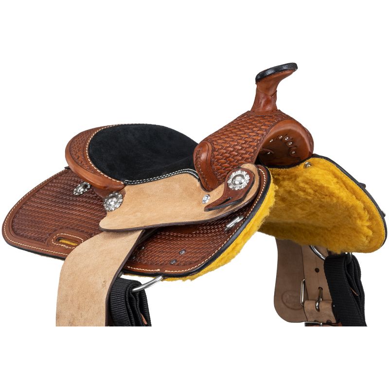 Ozark Mini 10in Basket Tooled Saddle Med Oil