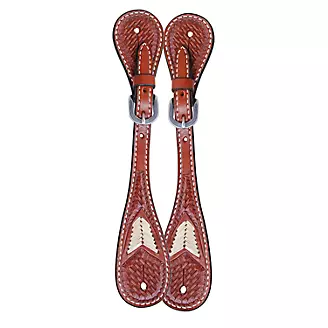 Oxbow Basket Stamped Rawhide Spur Straps