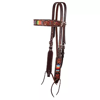 Circle Y Inlaid Floral Browband Headstall