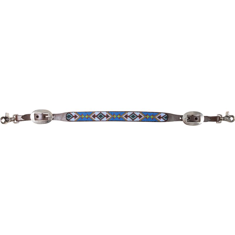 SA-WS19BD-BLGR Cashel Beaded Wither Strap Blue sku SA-WS19BD-BLGR