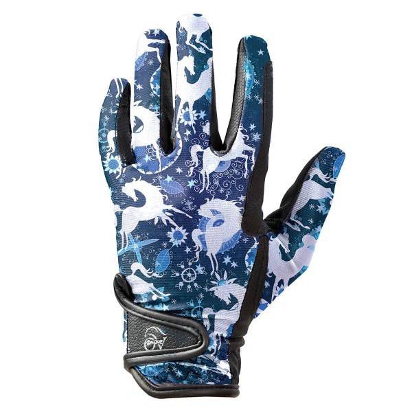 Ovation Cool Rider Glove S Blue Whimsical -  ENGLISH RIDING SUPPLY, 470994BWMHRSML