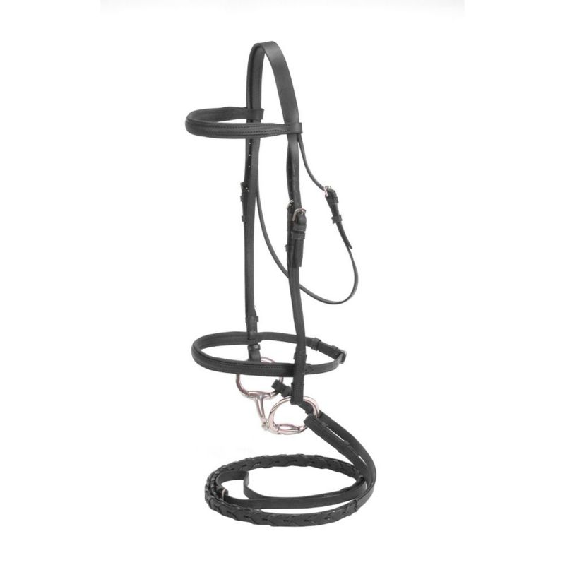 Silver Fox Padded Snaffle Bridle with Reins Black -  JT International, 20-9632-2-0