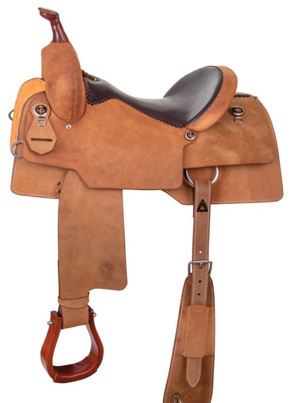 Circle Y Cody Crow Roughout Saddle 17 Wide Brown